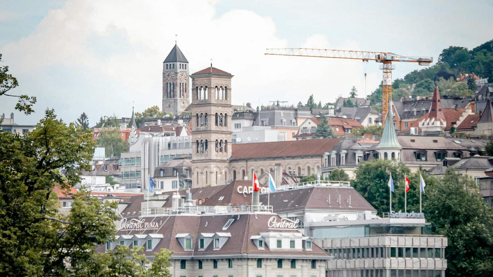 Swiss city or alpine landscape used as the cover image
