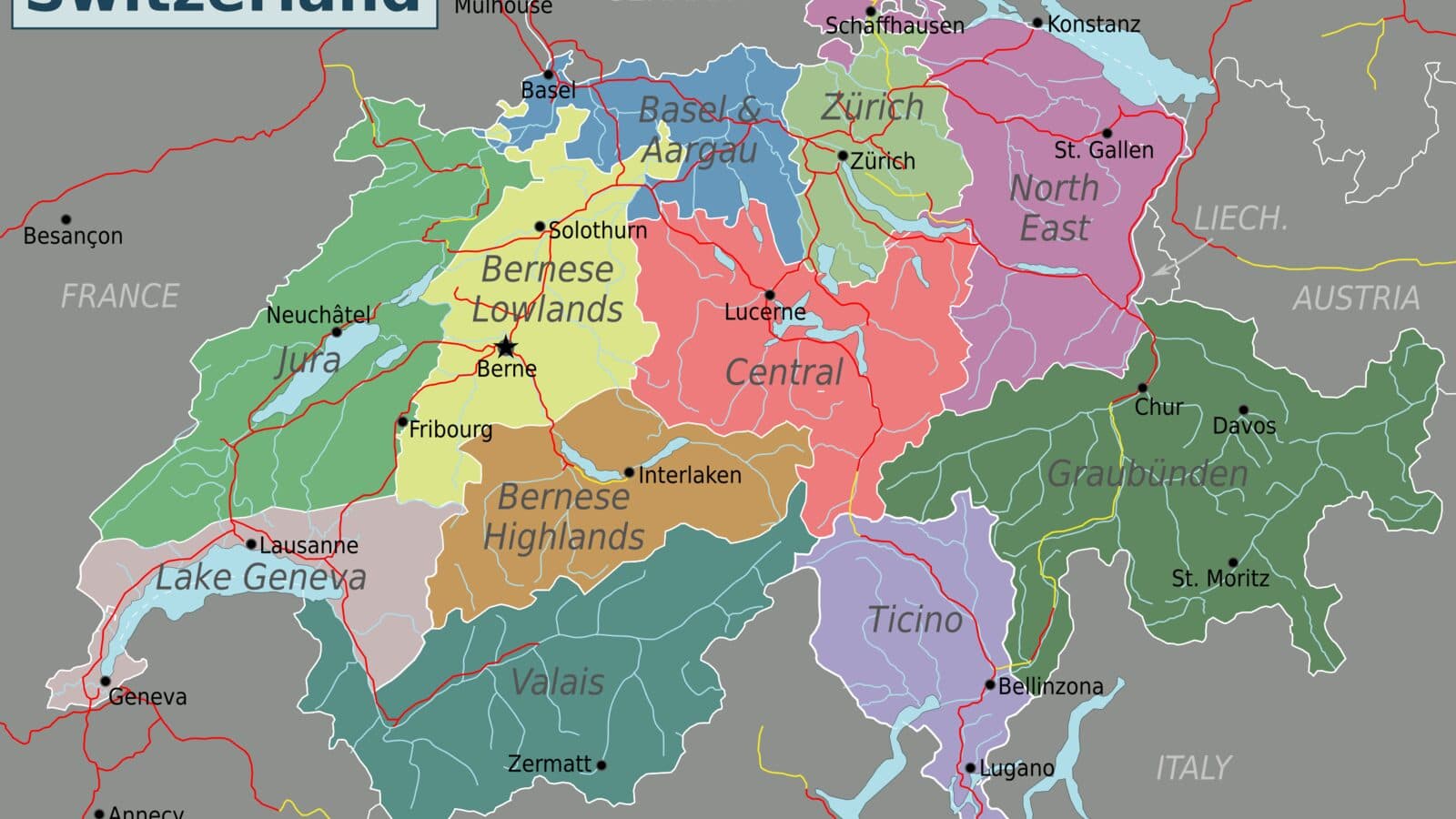 Map of Switzerland