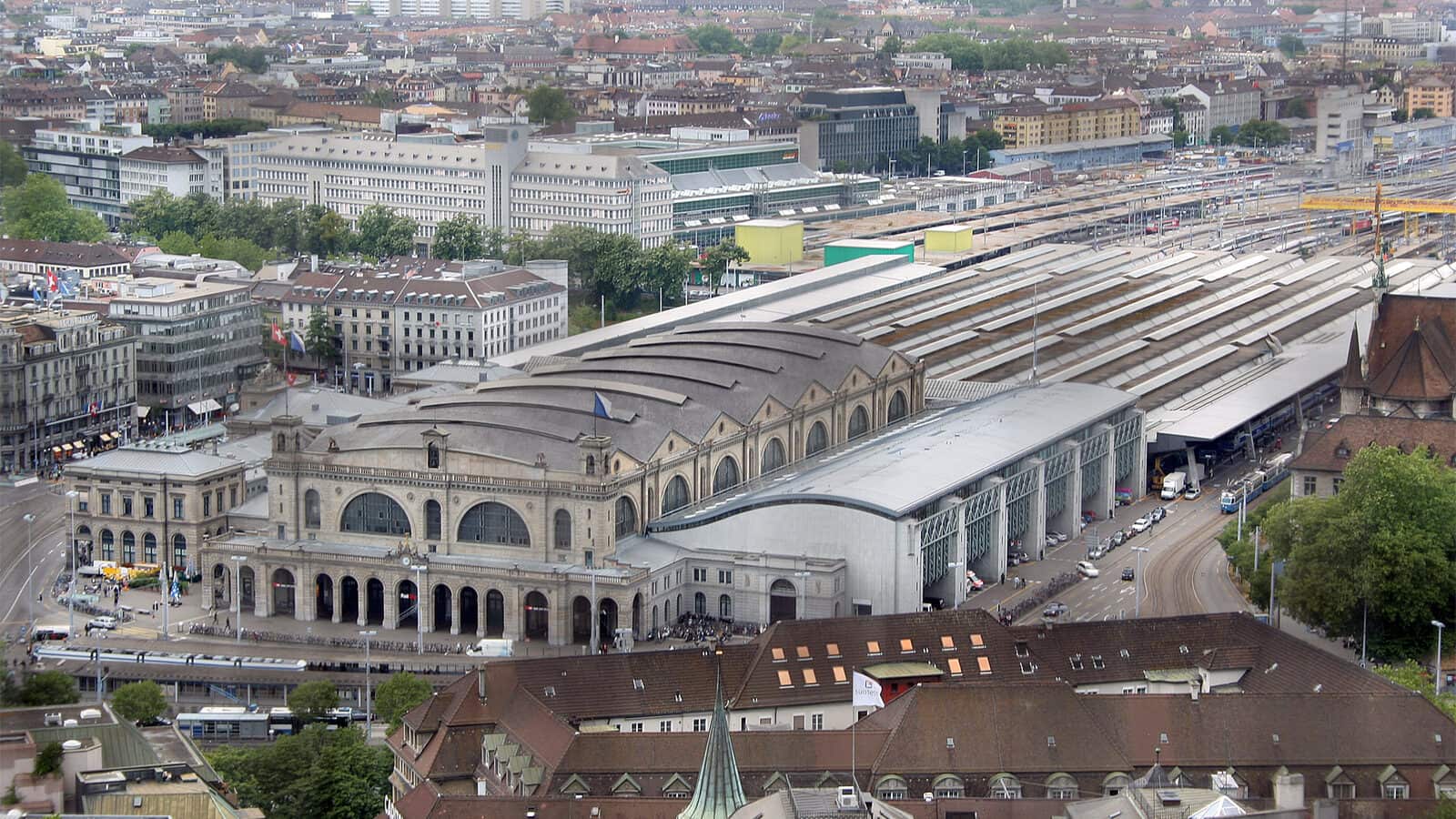 Zurich main station with train platforms