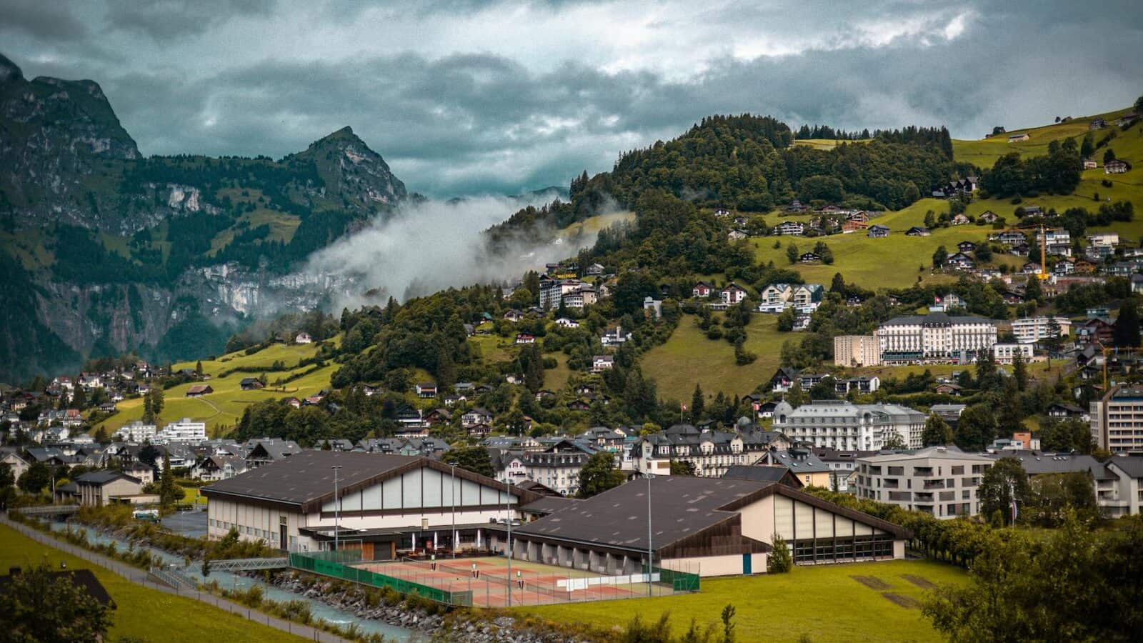 Swiss village in the Alps