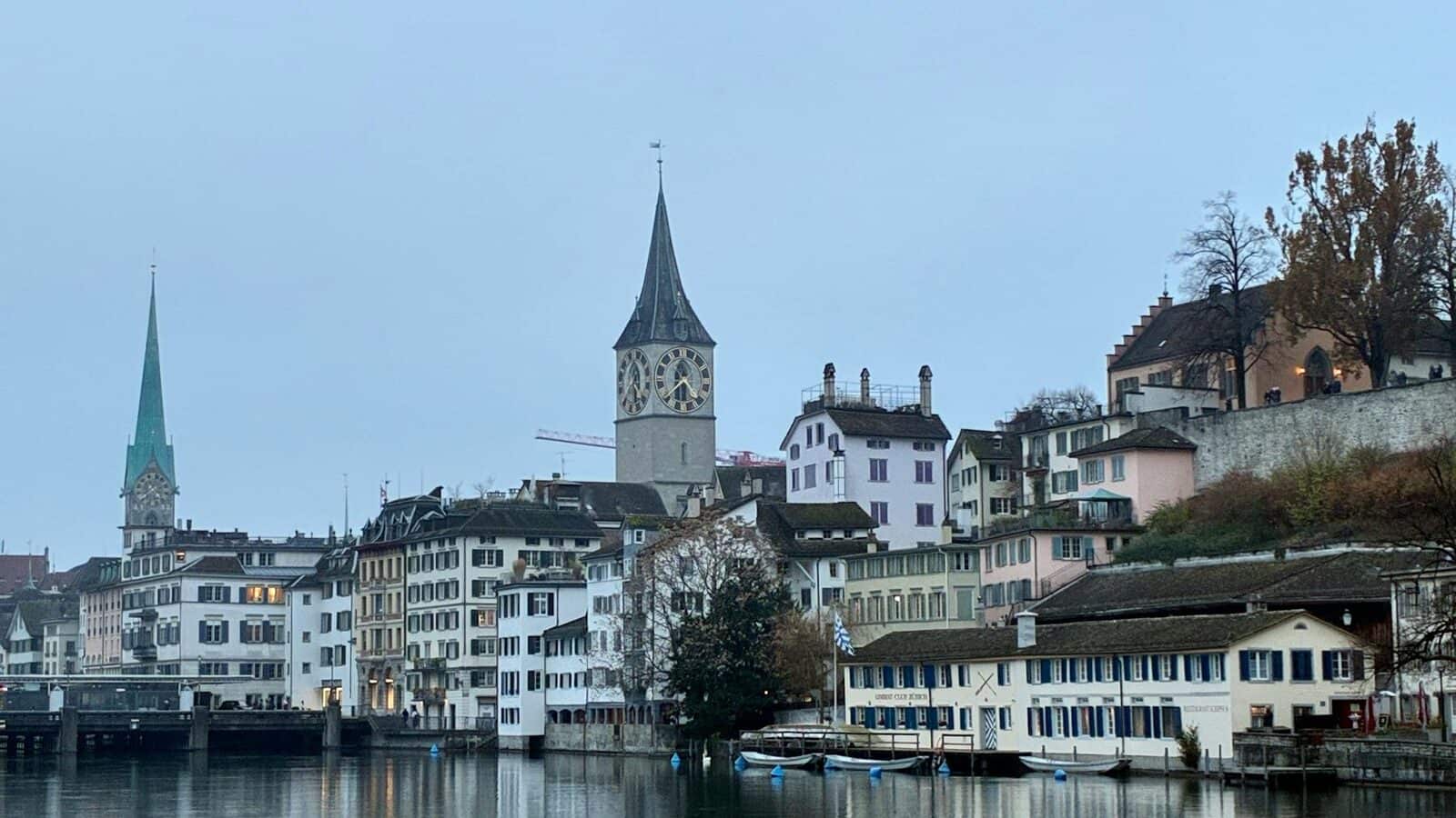 Zurich cityscape with iconic towers