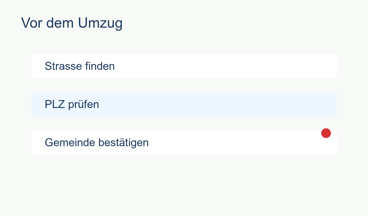 Ablaufdiagramm zur Adressprüfung vor dem Umzug